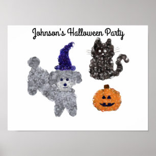 Halloween Grey Poodle #1 Poster