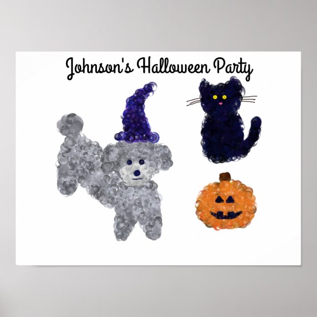 Halloween Grey Poodle #2 Poster (Front)