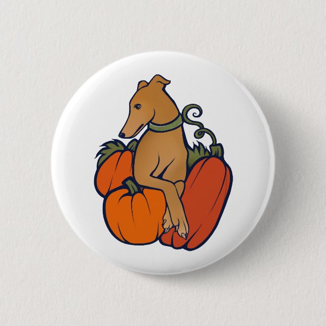 halloween greyhound 6 cm round badge (Front)