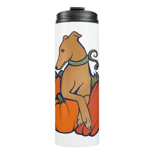 halloween greyhound thermal tumbler (Front)