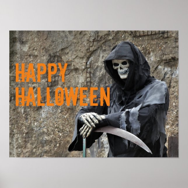 Halloween Grim Reaper Customisable Poster (Front)