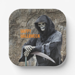 Halloween Grim Reaper Customizable Paper Plate
