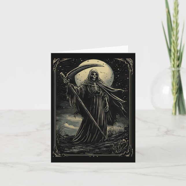 Halloween Grim Reaper Gothic Goth  Card (Front)