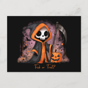 Halloween Grim Reaper Holiday Postcard