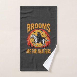 Halloween Grim Reaper Horse Brooms Are for Amateur Hand Towel