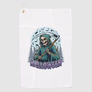 Halloween Grim Reaper Moonlight Vector Golf Towel