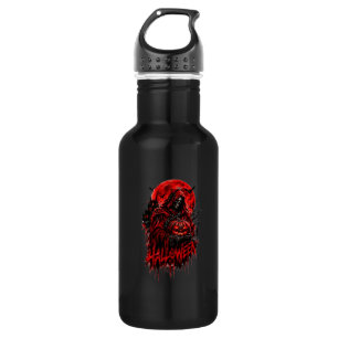 Halloween Grim Reaper Pumpkin Gothic Horror Design 532 Ml Water Bottle