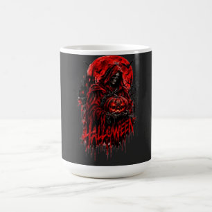 Halloween Grim Reaper Pumpkin Gothic Horror Design Coffee Mug