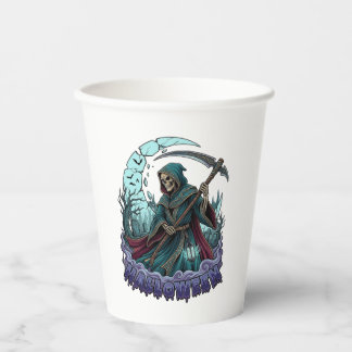 Halloween Grim Reaper Scythe Lantern Broken Moon_1 Paper Cups