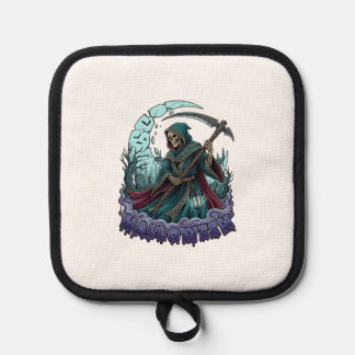 Halloween Grim Reaper Scythe Lantern Broken Moon_1 Pot Holder