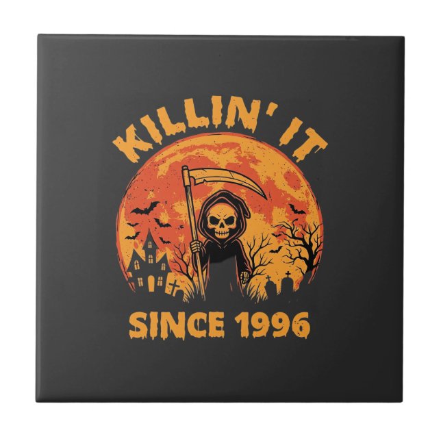 Halloween Grim Reaper Since 1996 Birthday Design_1 Ceramic Tile (Front)