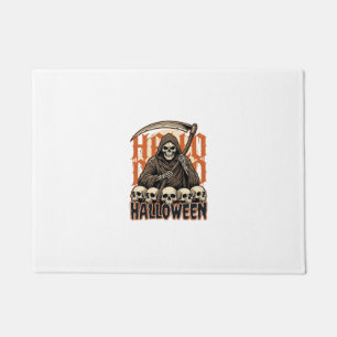 Halloween Grim Reaper Skull Pile Vector Doormat