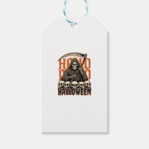 Halloween Grim Reaper Skull Pile Vector Gift Tags