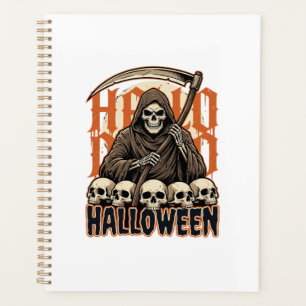 Halloween Grim Reaper Skull Pile Vector Planner