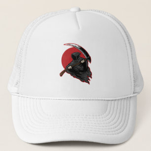 Halloween grim reaper trucker hat