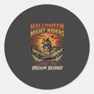 Halloween Grim Rider Escape Classic Round Sticker