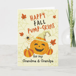 Halloween Grin for Grandparents Jack o' Lantern Card