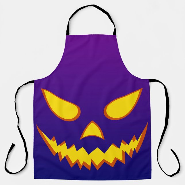 Halloween Grinning Face Jack o Lantern Pumpkin Apron (Front)