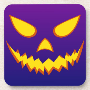 Halloween Grinning Face Jack o Lantern Pumpkin Coaster