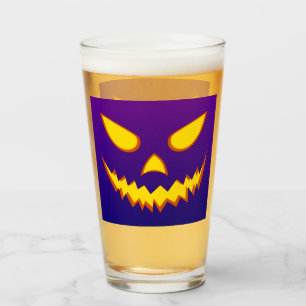 Halloween Grinning Face Jack o Lantern Pumpkin Glass