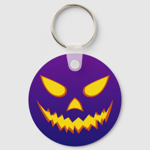 Halloween Grinning Face Jack o Lantern Pumpkin Key Ring