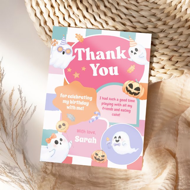 Halloween Groovy Birthday Party Thank You Card (Creator Uploaded)