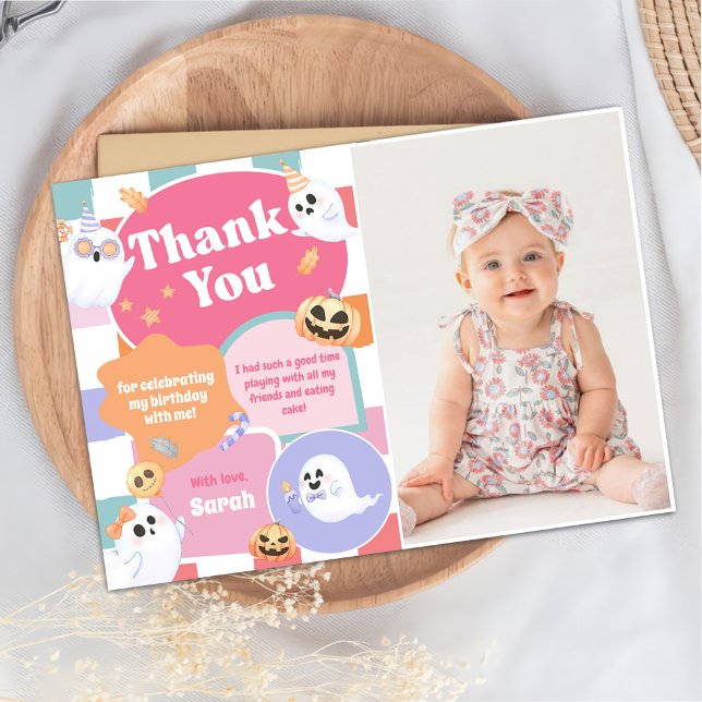 Halloween Groovy Birthday Party Thank You Card (Creator Uploaded)