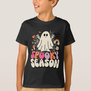 Halloween Groovy Boo Ghost Spooky Mens Kids  T-Shirt