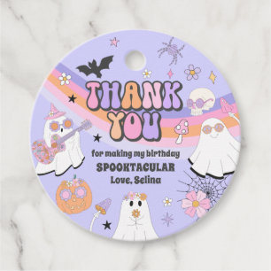 Halloween Groovy Cute Ghost Birthday Party  Favour Tags