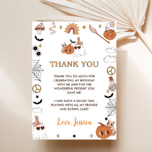 Halloween Groovy Cute Ghost Thank You Card