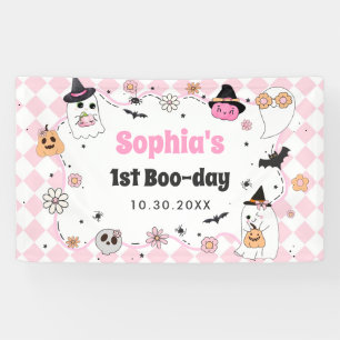 Halloween Groovy Ghost 1st Birthday Banner