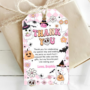 Halloween Groovy Ghost 1st Birthday Gift Tags