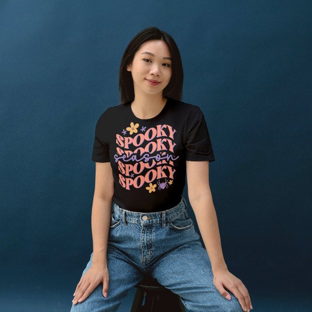 HALLOWEEN GROOVY GHOSTS SPOOKY SEASON  T-Shirt (Creator Uploaded)