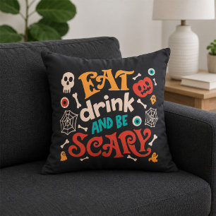 Halloween Groovy Spooky Season Graphic Tee Cushion