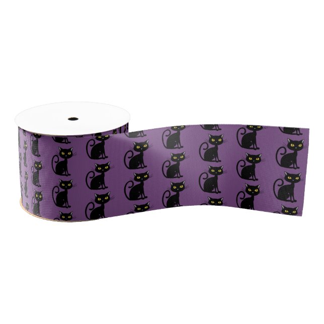 Halloween Grosgrain Ribbon-Black Cat Grosgrain Ribbon (Spool)