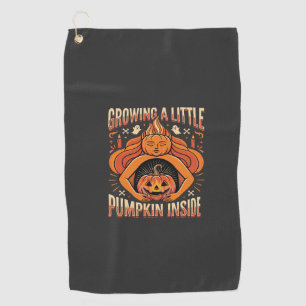 Halloween Growing a Little Pumpkin Inside Pregnanc Golf Towel