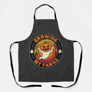 Halloween Growing My Fangs Ghost Pumpkin Apron