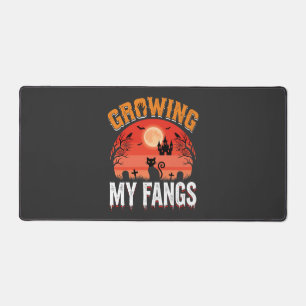 Halloween Growing My Fangs Haunted Cat Desk Mat