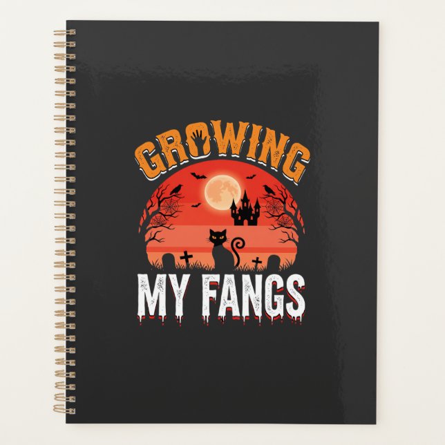Halloween Growing My Fangs Haunted Cat Planner (Front)