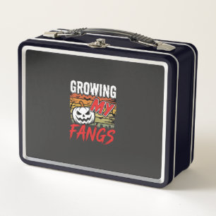 Halloween Growing My Fangs Vampire Pumpkin Metal Lunch Box