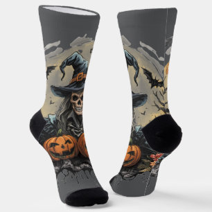 Halloween,Guardian of the Pumpkins, Skull, Pumpkin Socks