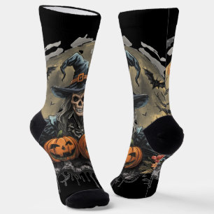 Halloween,Guardian of the Pumpkins, Skull, Pumpkin Socks