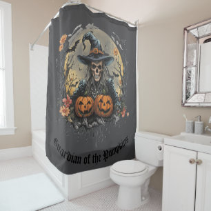 Halloween,Guardian of the Pumpkins,Skull Pumpkins Shower Curtain