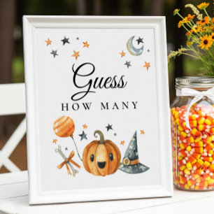 Halloween "Guess How Many" Baby Shower Game Poster