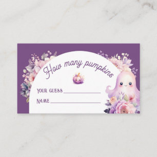  Halloween guess how many pumpkins baby shower Enclosure Card