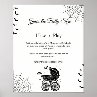 Halloween Guess the Belly Size Baby Shower Sign