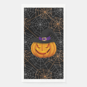 Halloween Guest Towel-Spider Webs & Pumpkin Napkin