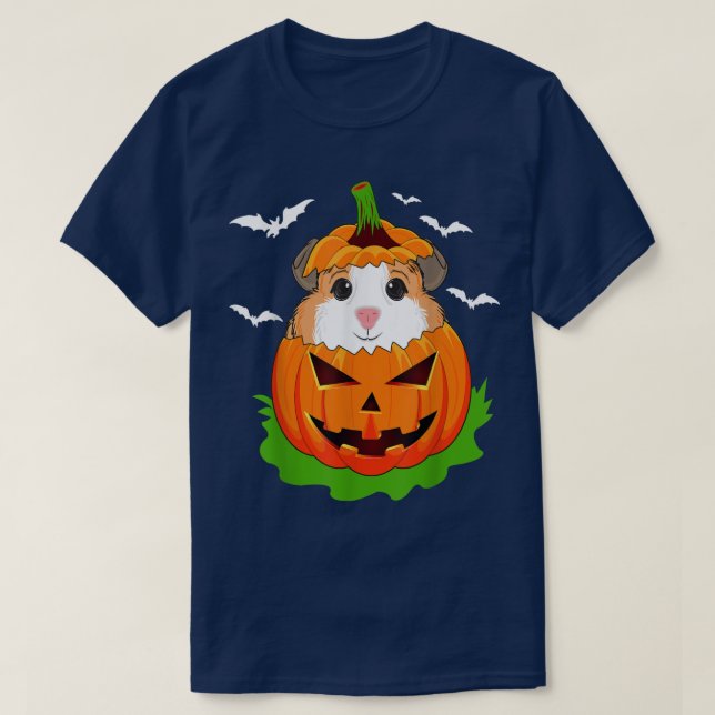 Halloween Guinea Pig Lovers Grunge Pumpkin Boys Gi T-Shirt (Design Front)