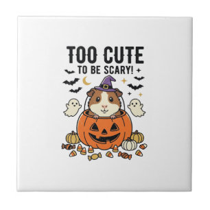 Halloween Guinea Pig Too Cute To Be Scary Vintage_ Ceramic Tile