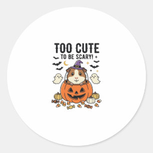 Halloween Guinea Pig Too Cute To Be Scary Vintage_ Classic Round Sticker
